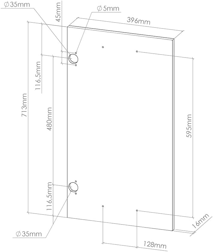 Frontale cucina R-Line, Antracite casa di campagna, 46 x 71.6 cm frontale del mobile per mobile base ad angolo