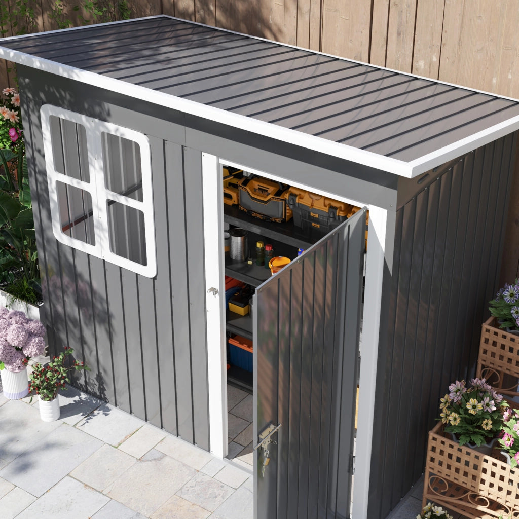 CASA DA GIARDINO 221x133x190 cm In Acciaio Grigio Scuro