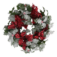 Coroncina con pungitopo rosso cm Ø17xh35