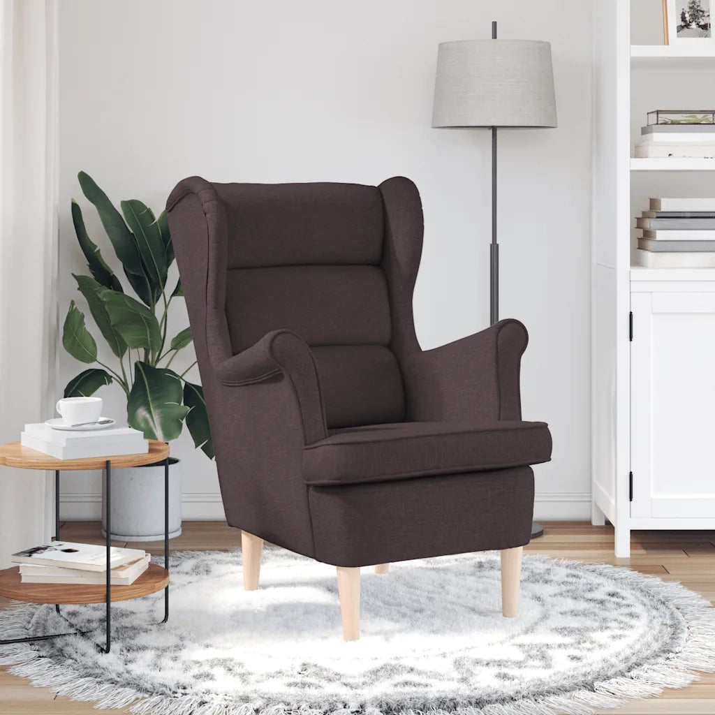 Poltrona | Sedia Relax Marrone Scuro 74x84x100 cm in Tessuto