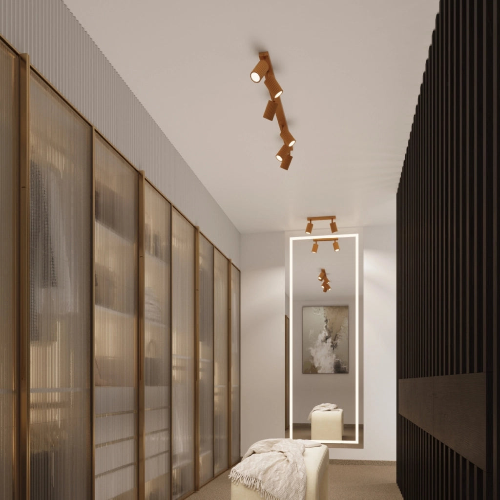 Lampada da parete KARBON oro con interruttore