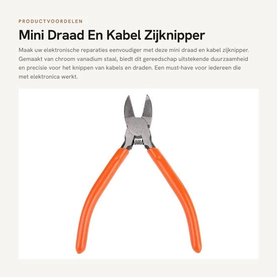 Miniaturizzatore cavi e fili - 5 pollici strumento di precisione - Acciaio CrV - Per cavi elettronici - Disegno ergonomico -