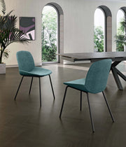 Eva - Sedia in tessuto blu 4 pz