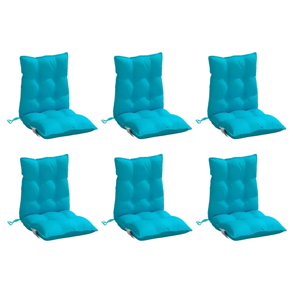 Cuscini Sedia Schienale Basso 6 pz Turchese in Tessuto Oxfordcod mxl 114911