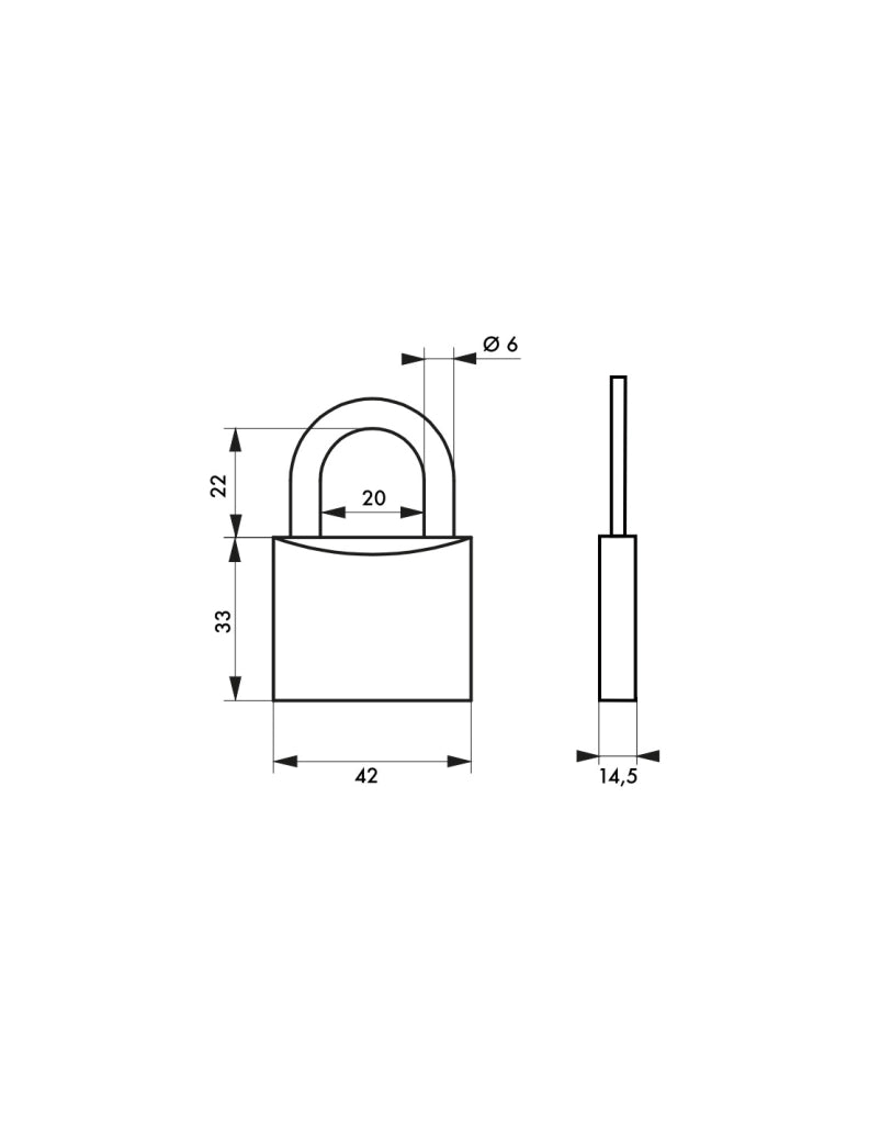 Lucchetto con chiave Mach, ottone, esterno, blu, guscio pvc, 40mm 2 chiavi - THIRARD