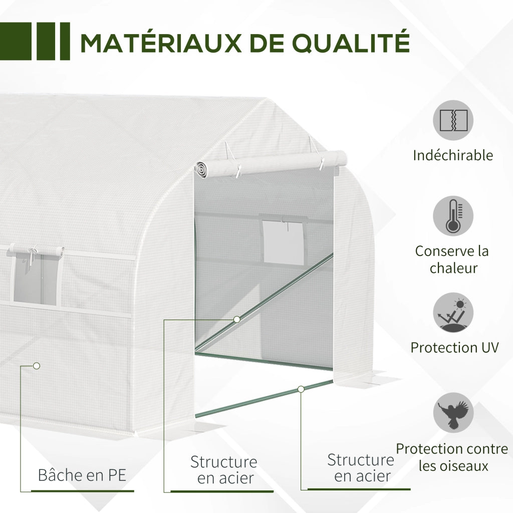 Serra Tunnel da Giardino 18 m2 ¨C zephmum ¨C 5.95x3x2 m Acero Bianco