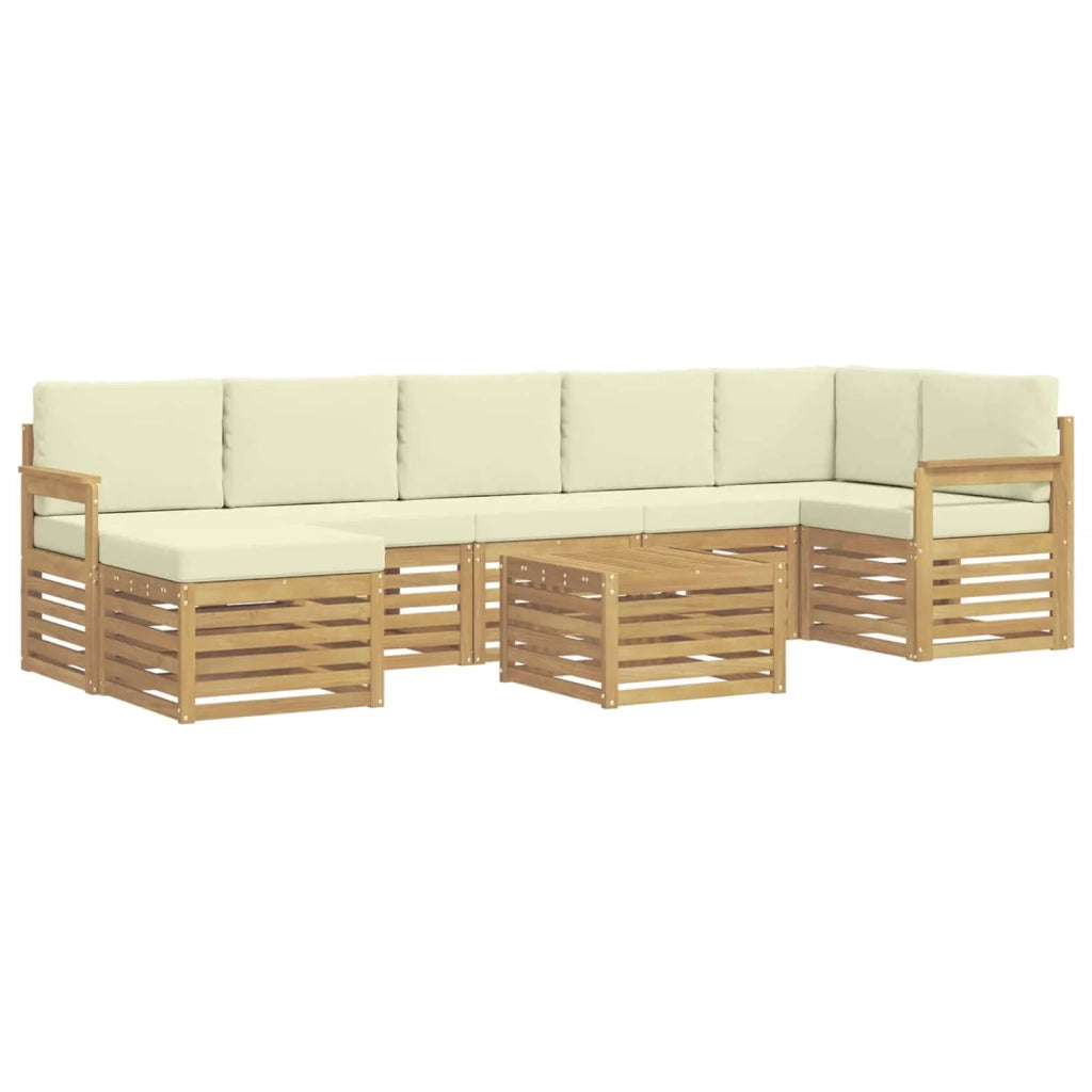 Set di divani da esterno 8 pcs Bianco e Crema 59 x 59 x 37 cm 3392220