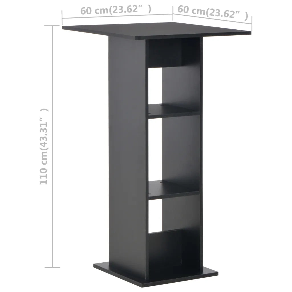 Tavolo da Bar Nero 60x60x110 cm 280206