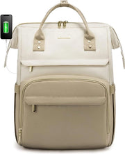 Borsa da laptop per donne, 15,6 pollici, grande borsa scolastica, borsa per studentesse, borsa per lavoro, borsa per ufficio, borsa per insegnanti, bagaglio a mano, 40 x 30 x 20 cm, per viaggi, università, scuola, beige, kaki