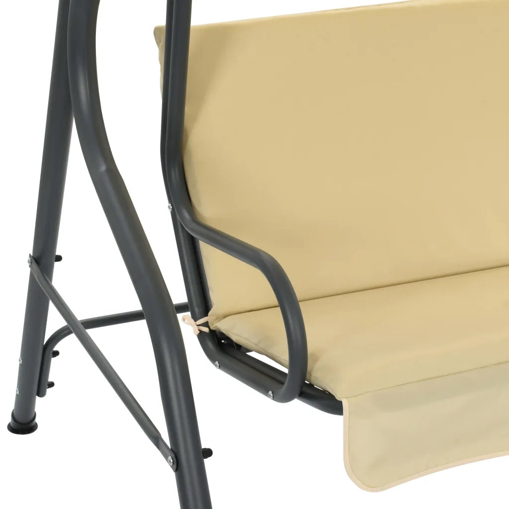 Panchina a Dondolo da Giardino Bianco Crema 170x110x153 cm 45350
