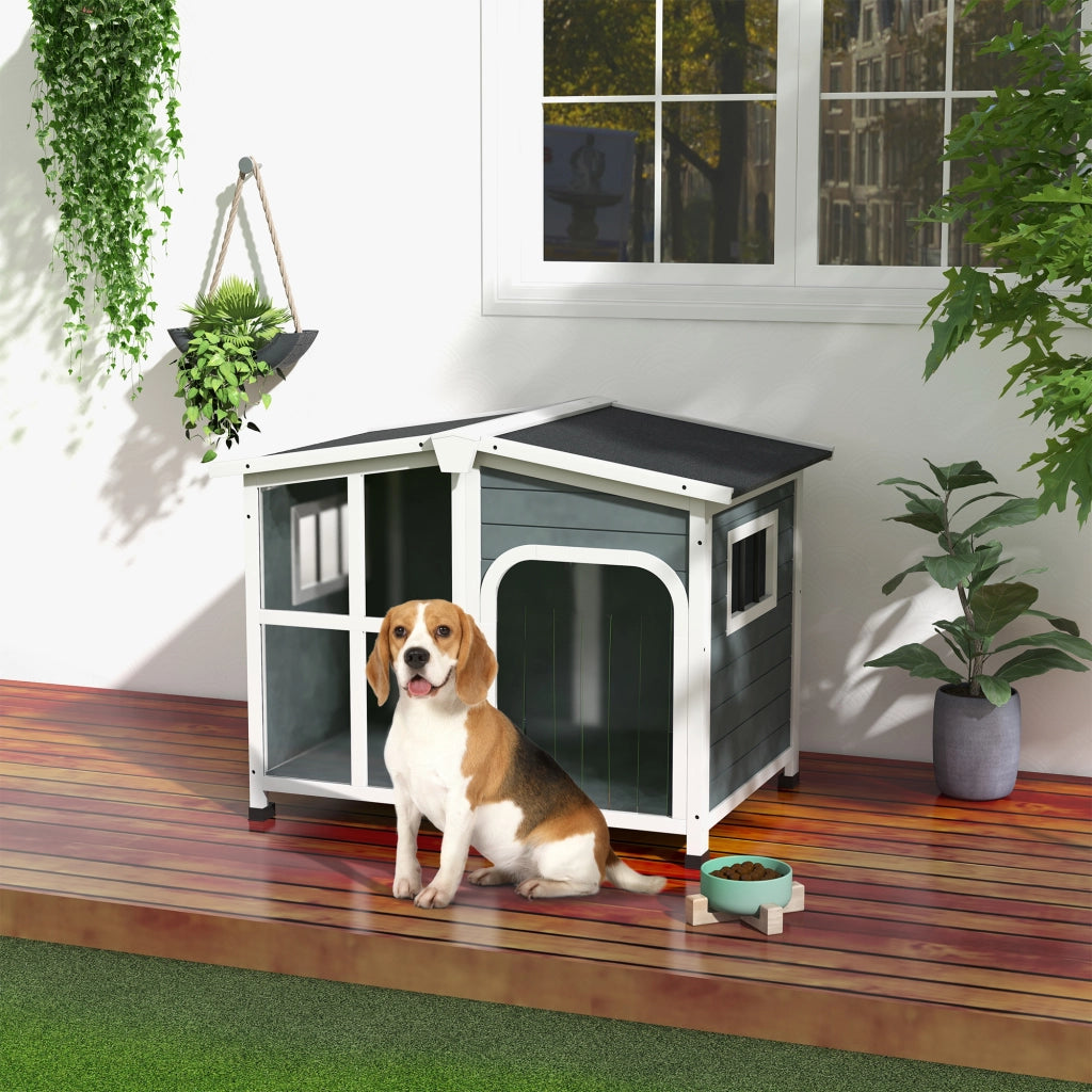 Casetta per Cani Piccoli con Tetto Aprile e Fondo Estraibile ¨C zephmum ¨C 101x66.5x70.5 cm Grigio