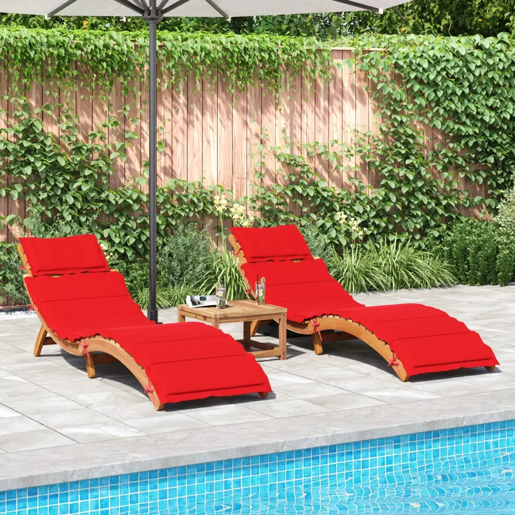 Lettini PrendiLettino sole | Sdraio da giardino | Lettino da sole con Cuscini 2 pz Legno Massello di Acacia
