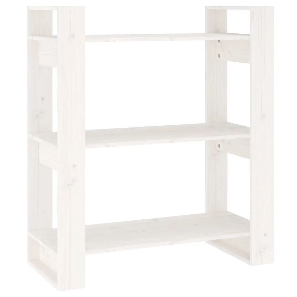Libreria/Divisorio Bianco 80x35x91 cm in Legno Massello di Pino 813900