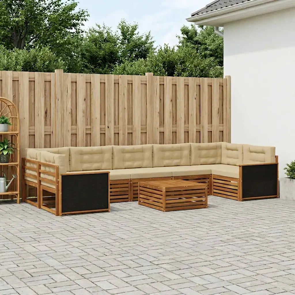 Set di divani da esterno 8 pcs Naturale e Beige 3383136