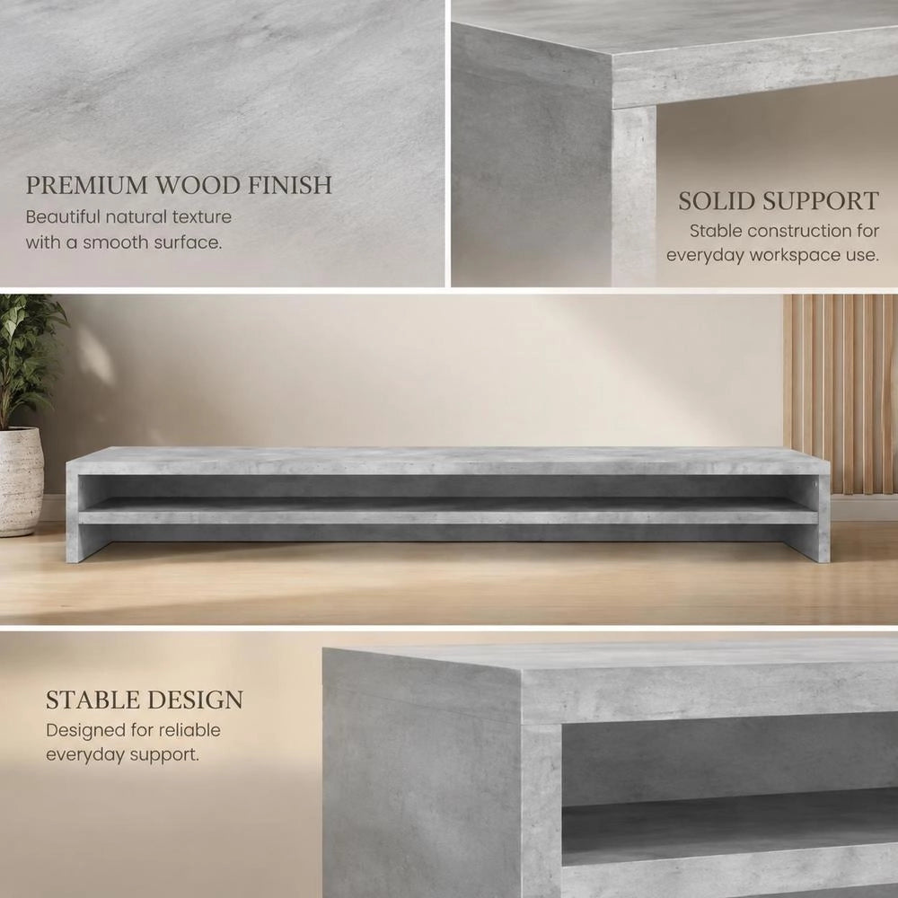 Monitor Stand, Concrete Grey, 100x24x13 Cm, Wood-based Material