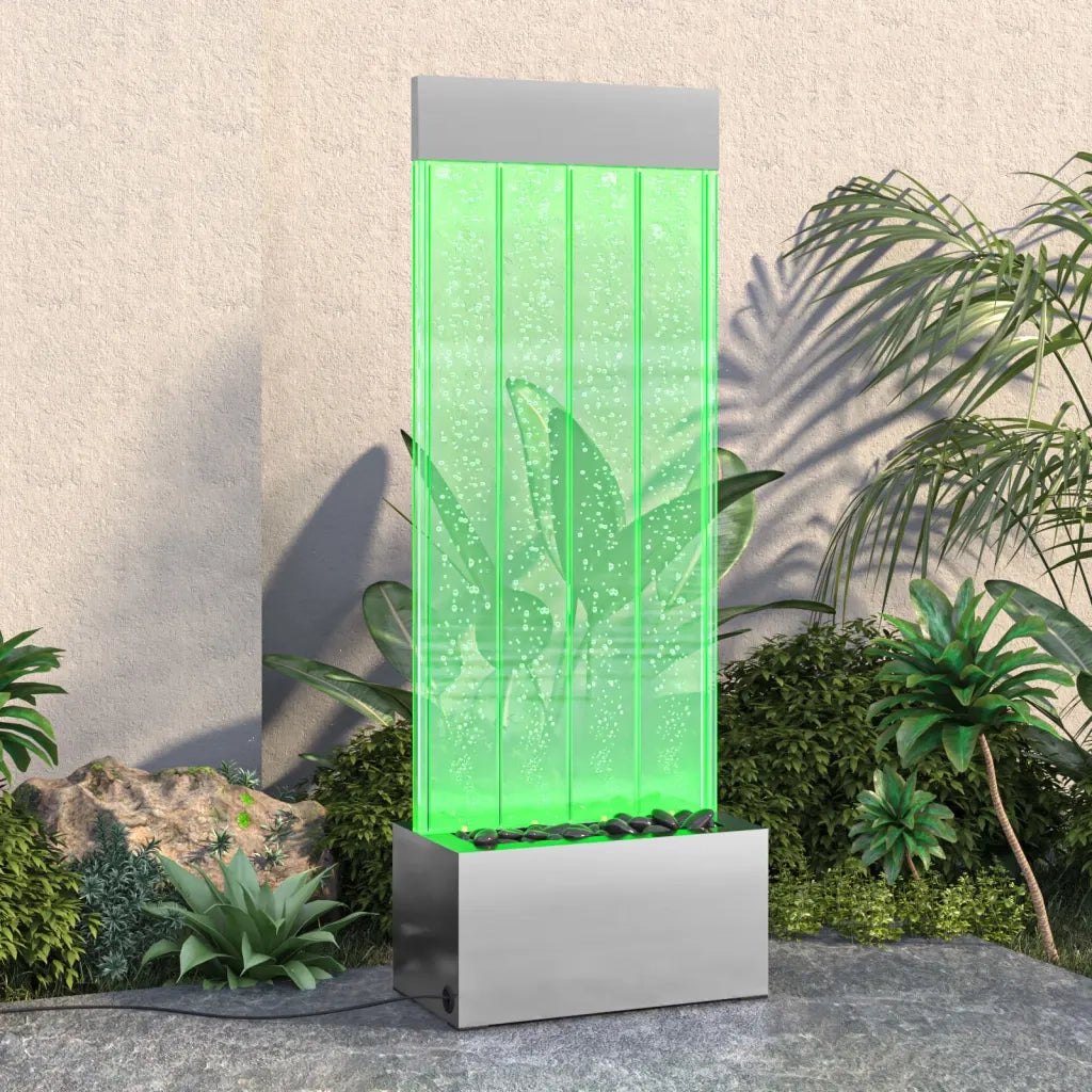 Colonna di Bolle con LED RGB Acciaio Inox e Acrilico 110 cm 151400