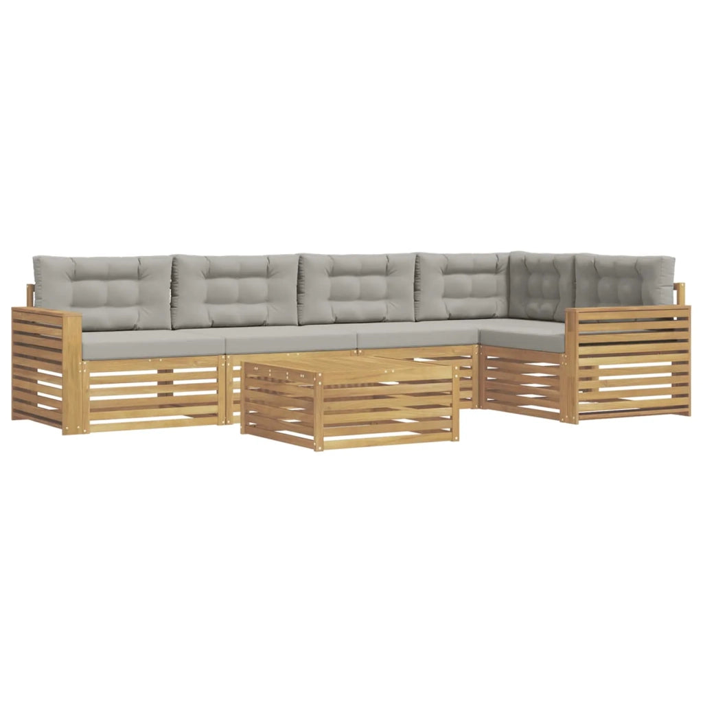 Set di divani da esterno 6 pcs Bianco e Grigio Chiaro 3390531