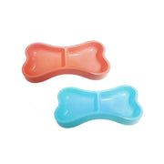 Trade Shop - Ciotola 2 Vaschette A Forma Di Osso In Plastica 22x7x4,5cm Cocker Cane Gatto -