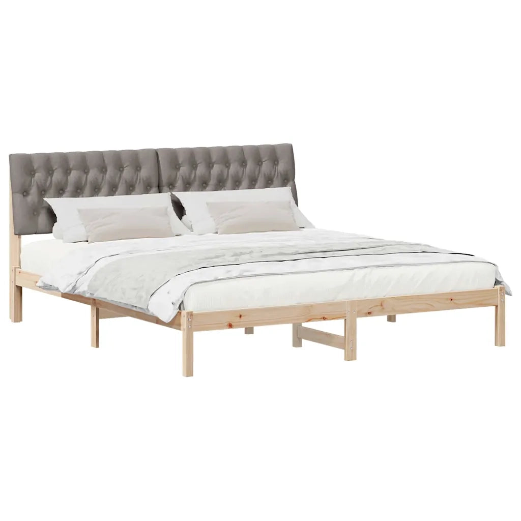 Letto con Testiera Rivestita con testiera Marrone 180 x 200 cm 3394386