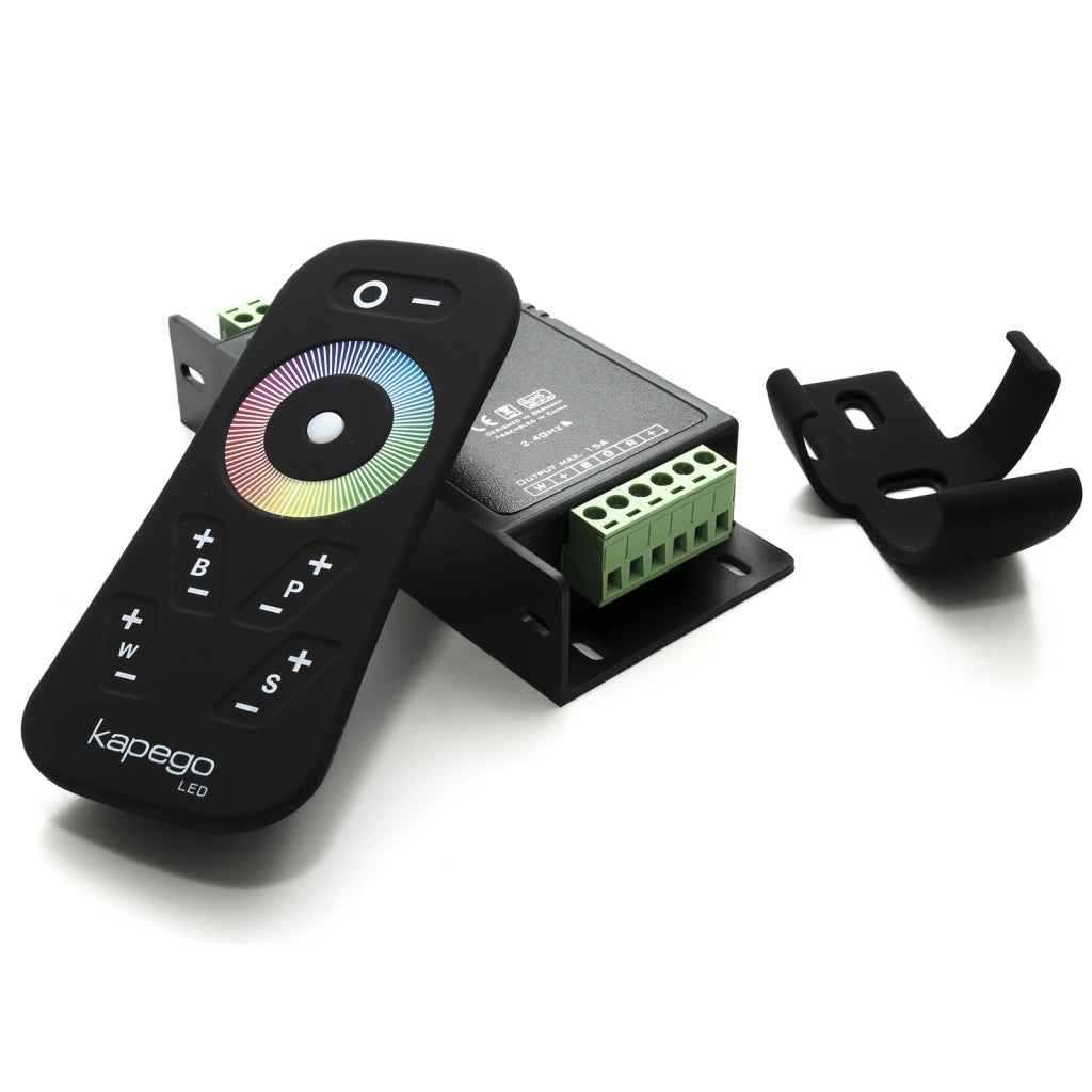 KIt centralina faretto incasso slim cromoterapia LED 8W 24V RGBW 3000K con alimentatore foro 13