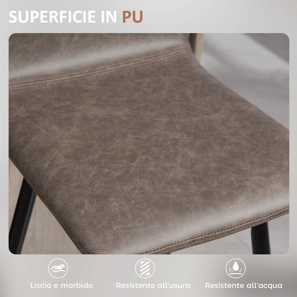 Sgabello Bar con Schienale ¨C Zephmum ¨C Marrone Scuro