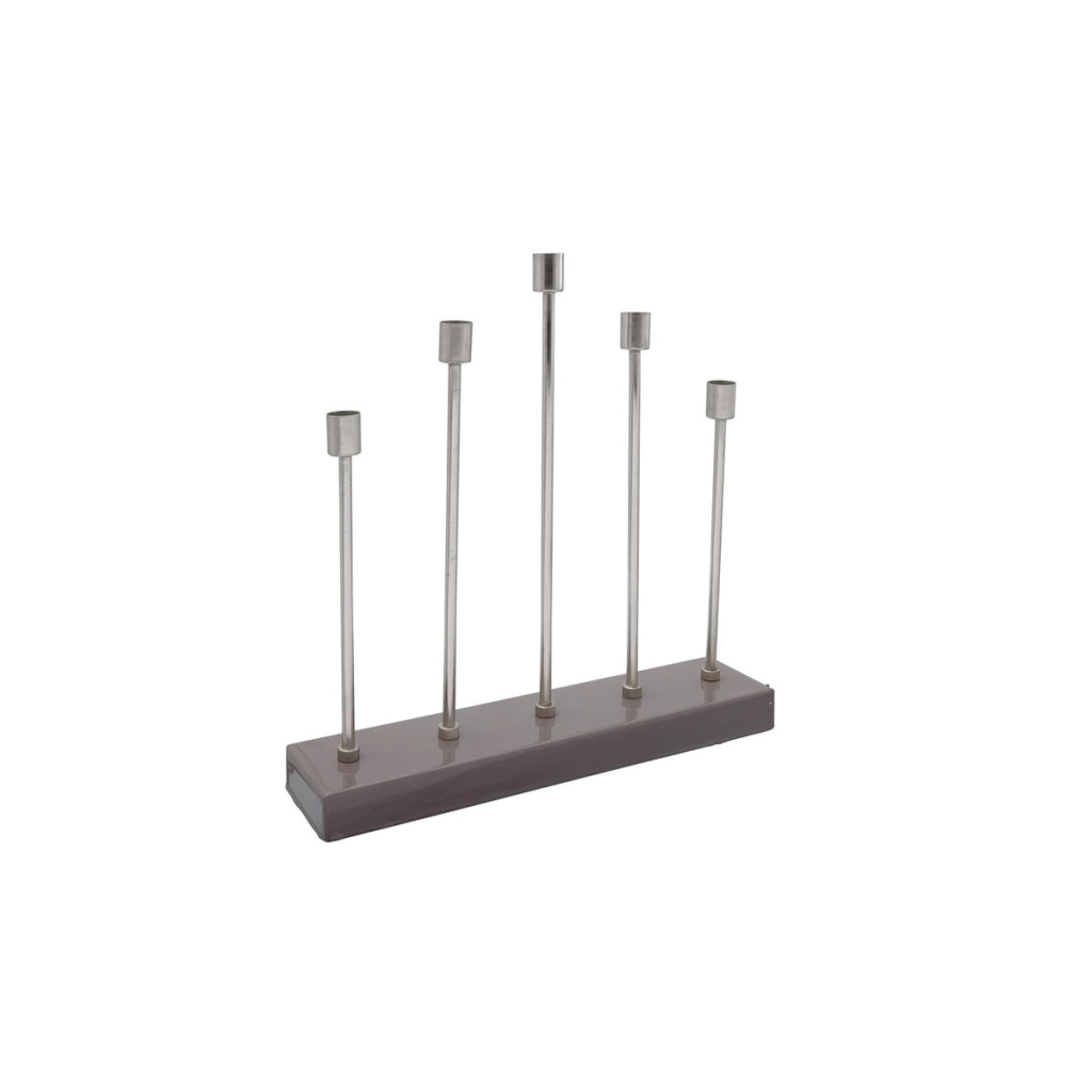 Candelabro Art Deco 500 in metallo Grigio e Argento