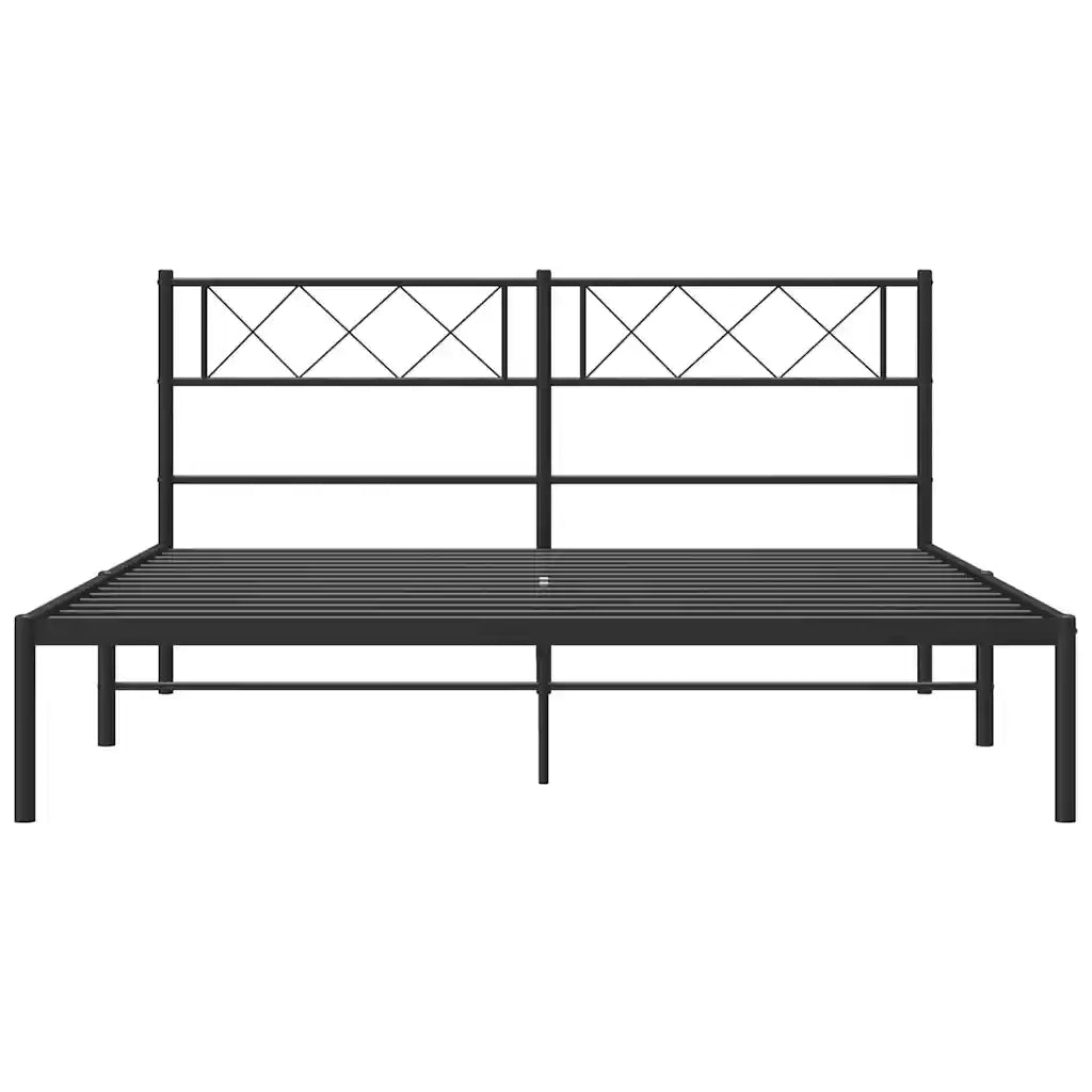 Giroletto con Testiera in Metallo Nero 160x200 cm 372280