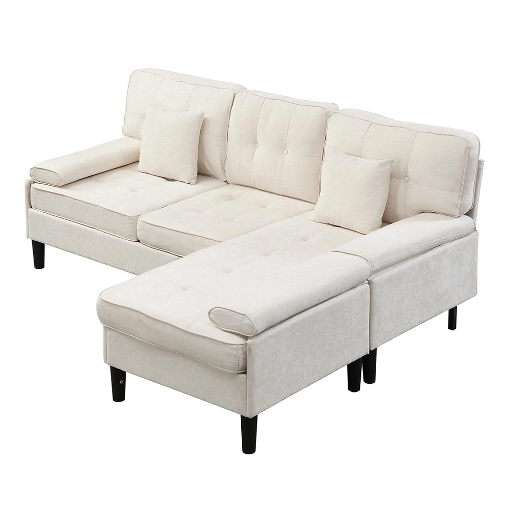 Divano angolare modulare in velluto - Xylo - 195 cm - Trasformabile in letto, poggiapiedi rimovibile