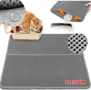 Matrice per gatto migliorata 70 x 55 cm | Sottolavagna per gatto | Progetto a doppia lastra, impermeabile, resistente all'urina, facile da pulire matrice per gatto - grigio