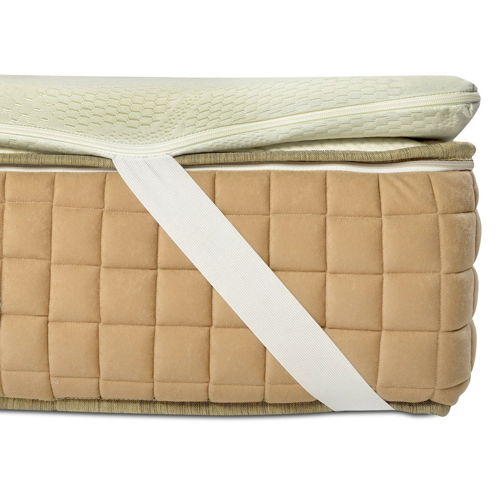Topper materasso, sopramaterasso in memory foam, Alto 5 cm con tessuto anallergico antimicrobico sfoderabile, filato in ARGENTO - STAR FOAM PLUS francese 150x200
