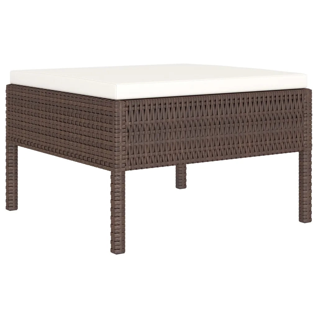 Set Divani da Giardino 10 pz con Cuscini in Polyrattan Marrone 3056973