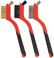Set di pennelli per pulizia 3 pezzi - Set di pennelli a filo in acciaio inossidabile/ rame/ nylon - Pennello per spazi stretti - Adatto per cucina/ barbecue/ vasca idromassaggio - Ideale per parti meccaniche - Set di pennelli
