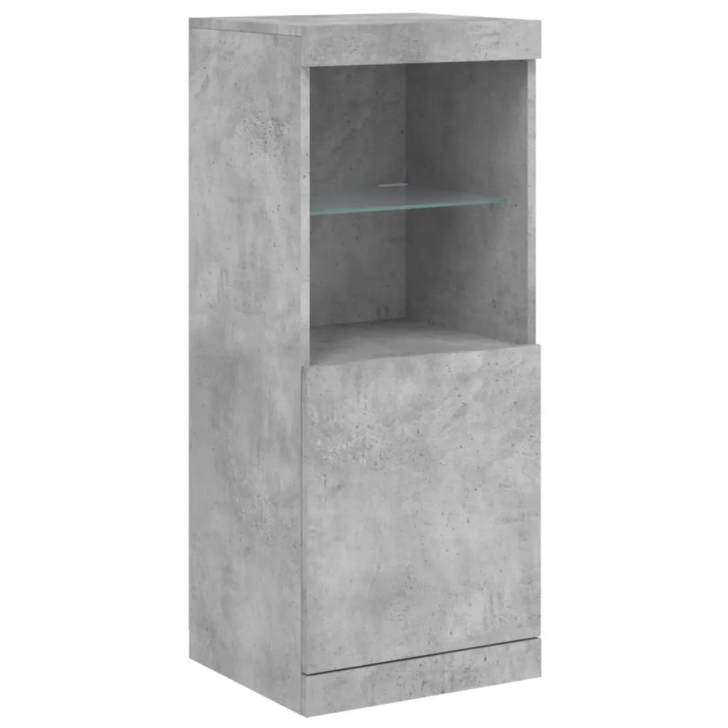 Credenza con Luci LED-Buffet-Armadio da cucina Grigio Cemento 41x37x100 cm 446077