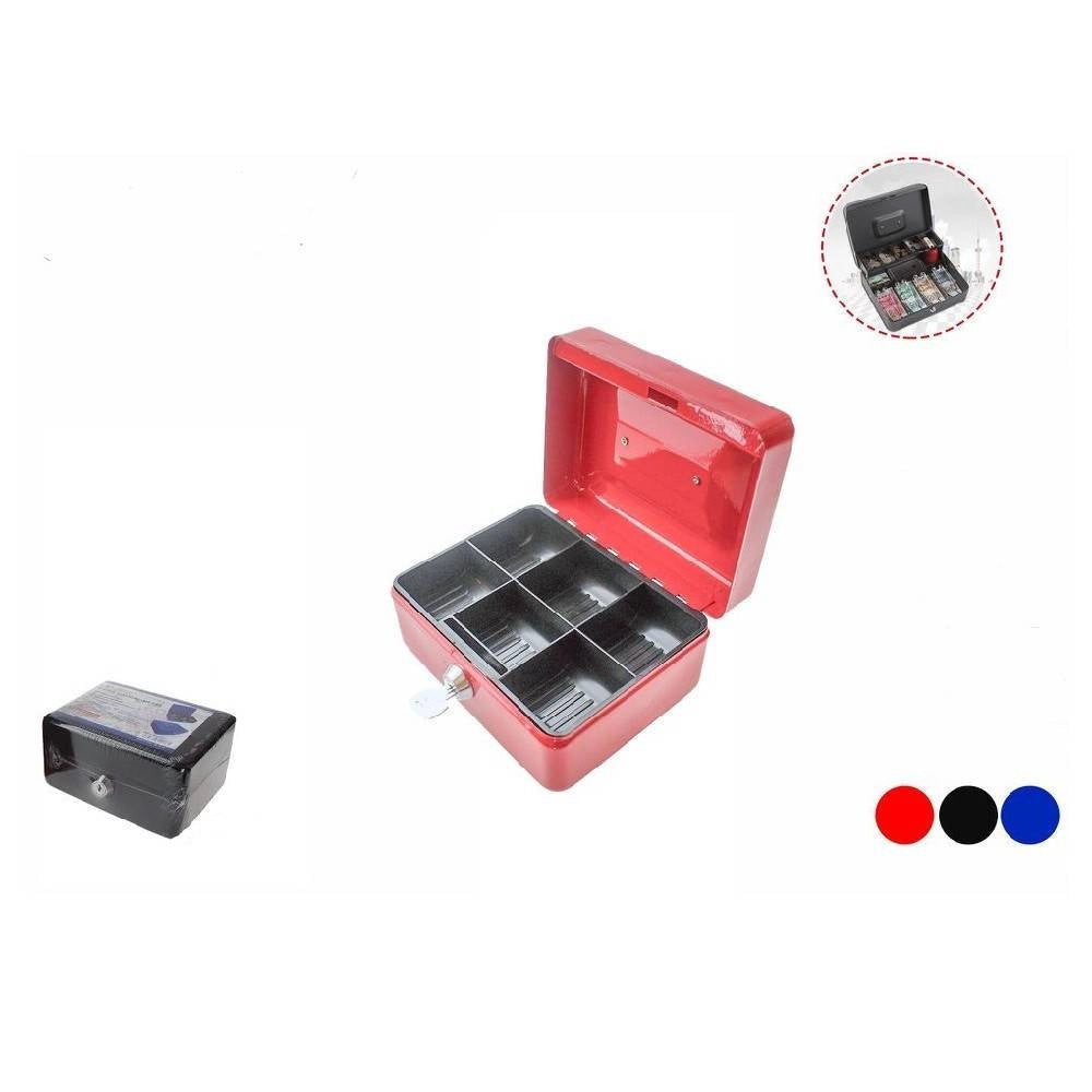 Trade Shop - Cassetta Sicurezza In Metallo Porta Valori Soldi Monete Serratura Chiave 54916 -