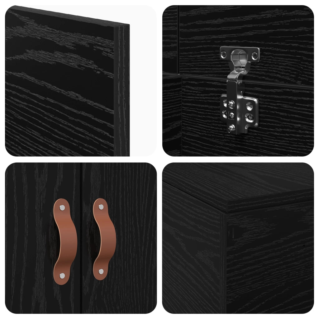 Letto con contenitore Nero Rovere 80x200 cm