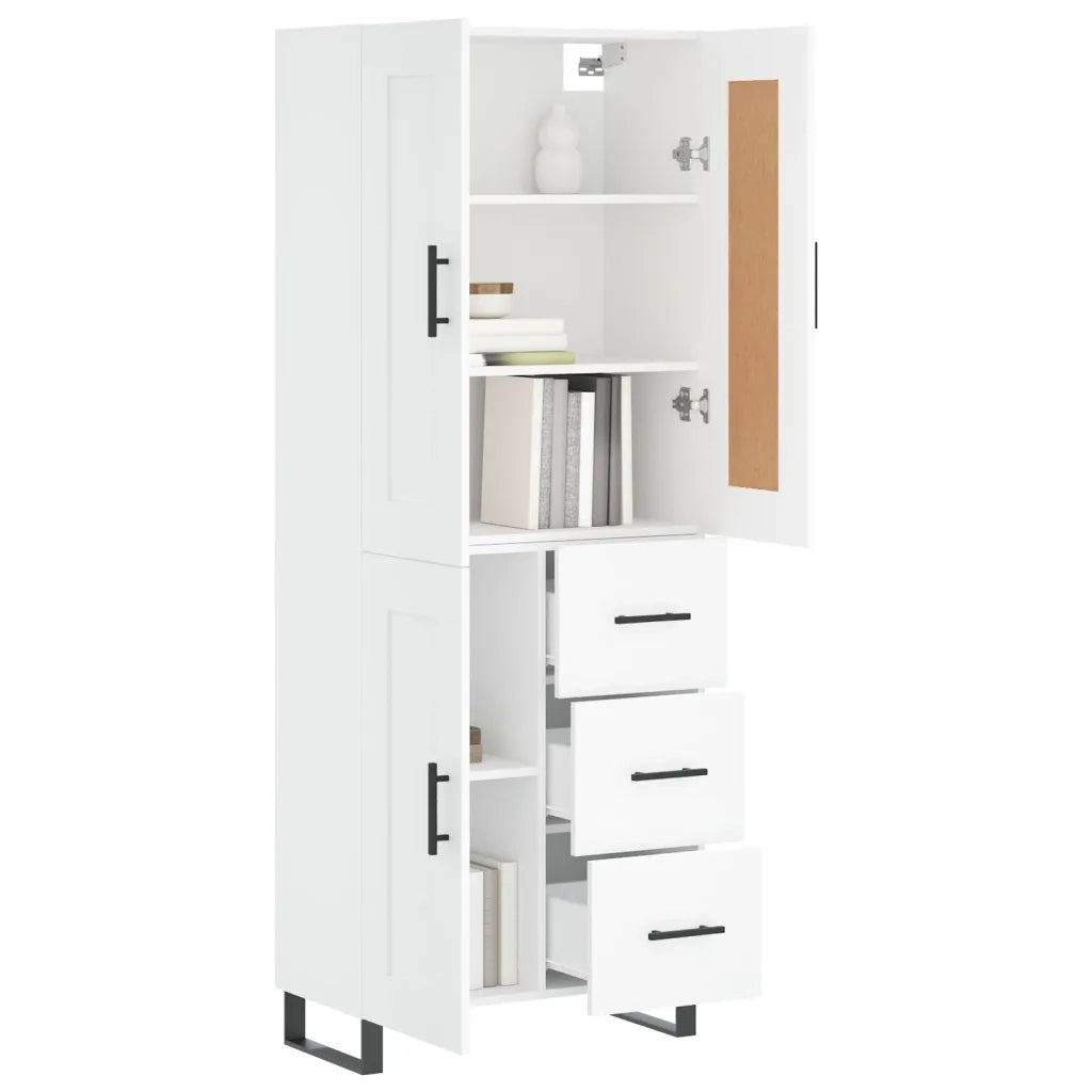 vidaXL Credenza Bianca 69,5x34x180 cm in Legno Multistrato