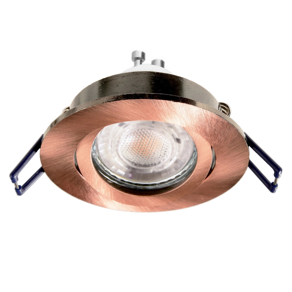 Faretto ad incasso LED 8W GU10 rame tondo foro 70mm moderno orientabile luce soffitto cucina soggiorno RAME 6000K