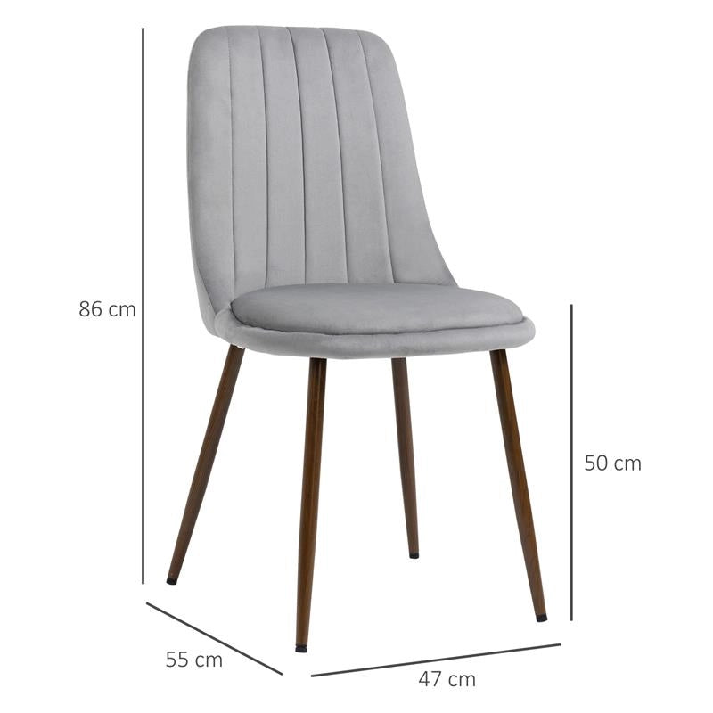 SEDIE DA CUCINA IMBOTTITE, SET 4 PEZZI IN POLIESTERE E ACCIAIO, 47X55X86 CM, GRIGIO