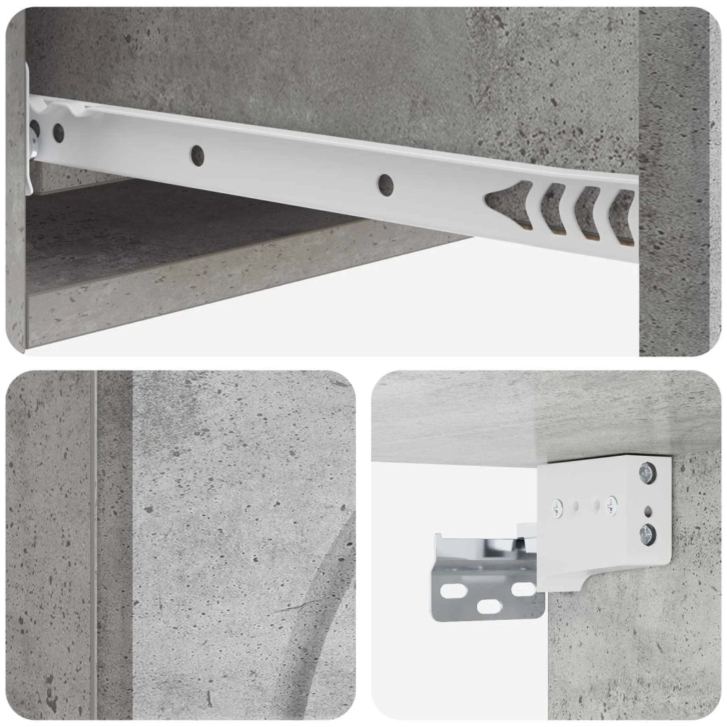Tavolino da Parete Laterale Grigio Cemento 87,5 x 34,5 x 17 cm