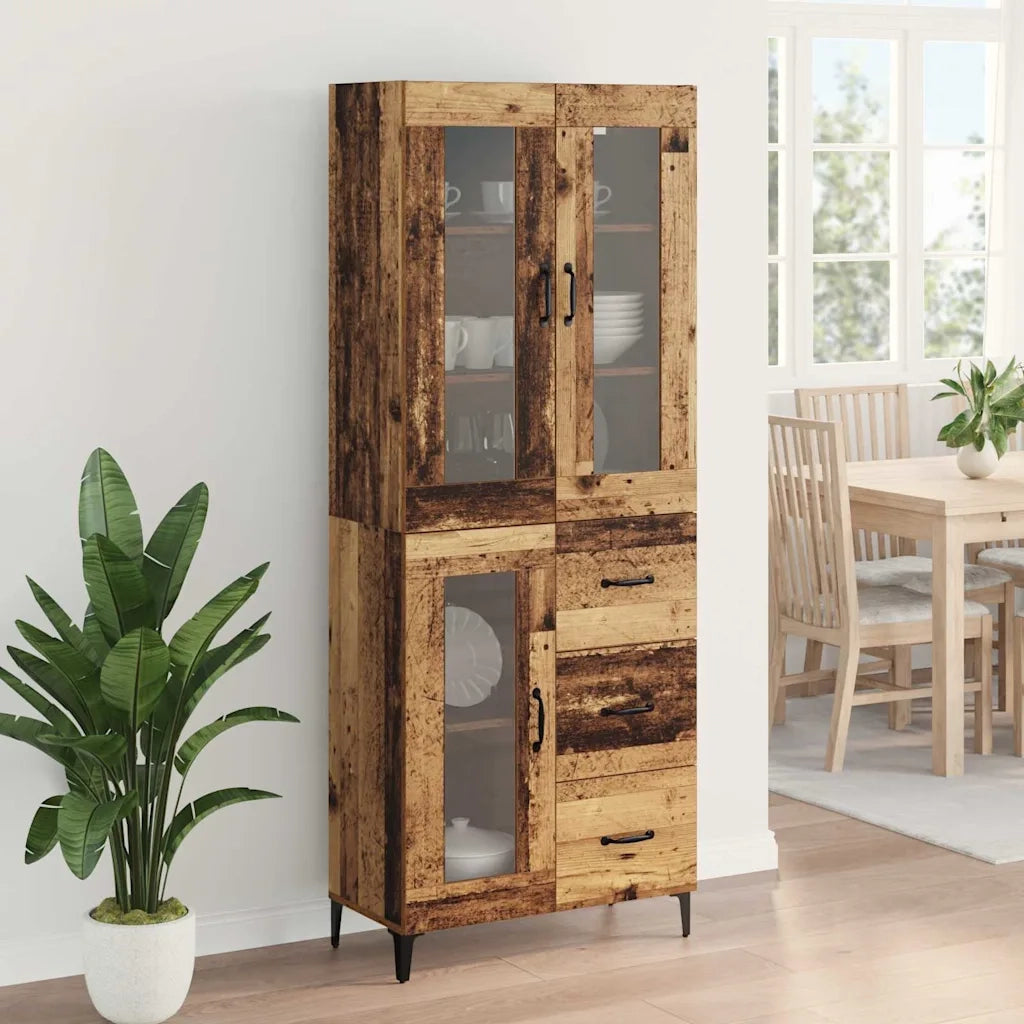 Credenza | Madia | Buffet da pranzo | Armadio da pranzo Legno vecchio 69,5 x 34 x 180 cm Legno multistrato