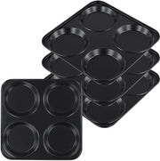 Fornello per Yorkshire Pudding 4 Ciotole - Muffin con Superficie Antiaderente - Forno per Pane/ Dolci - Acciaio di Carbonio Nero - Sostenibile e Leggero