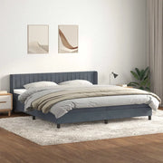 Giroletto a Molle con Materasso Grigio Scuro 180x220 cm Velluto 3318334