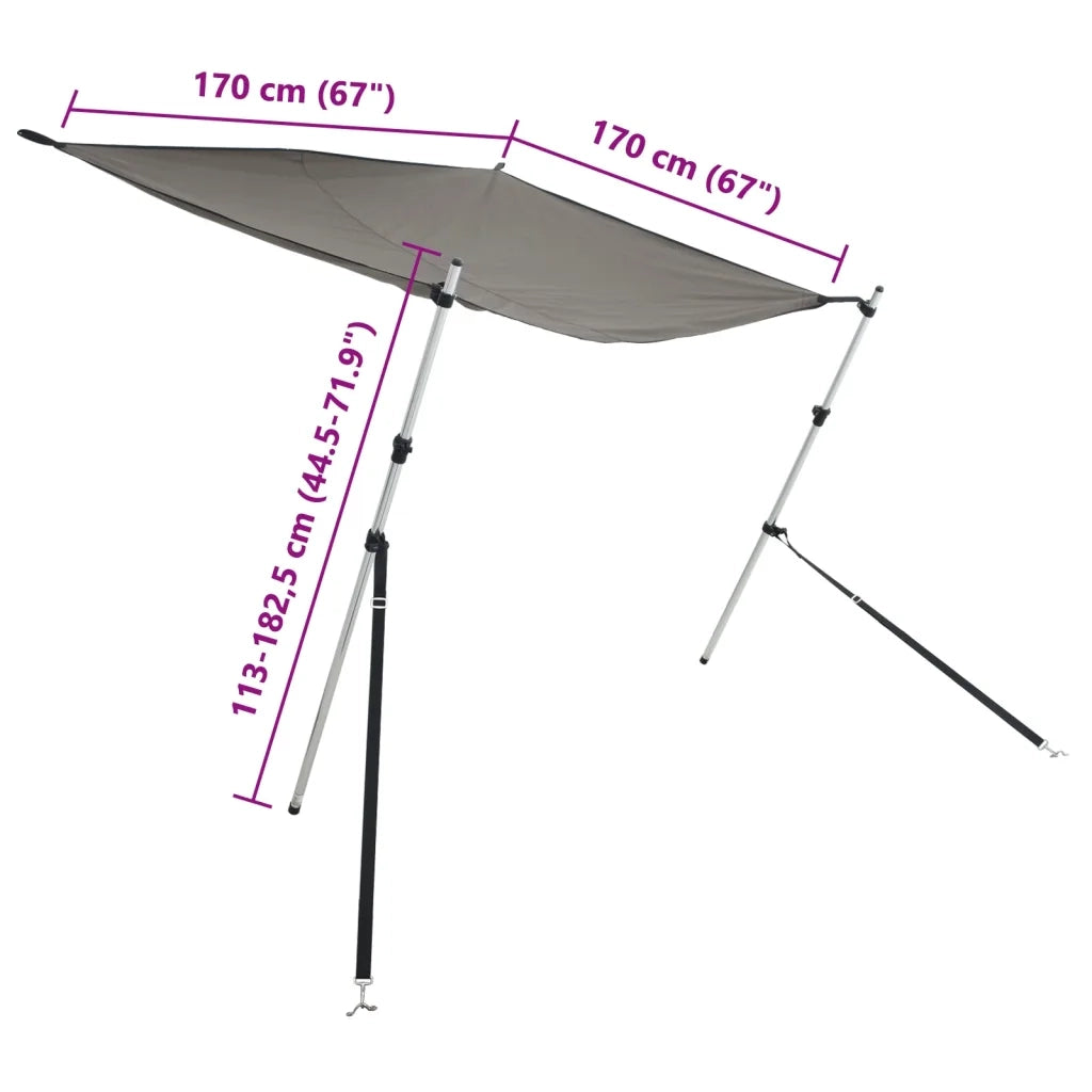Set Estensione Tendalino a T Grigio 170x170x(113-182,5)cm