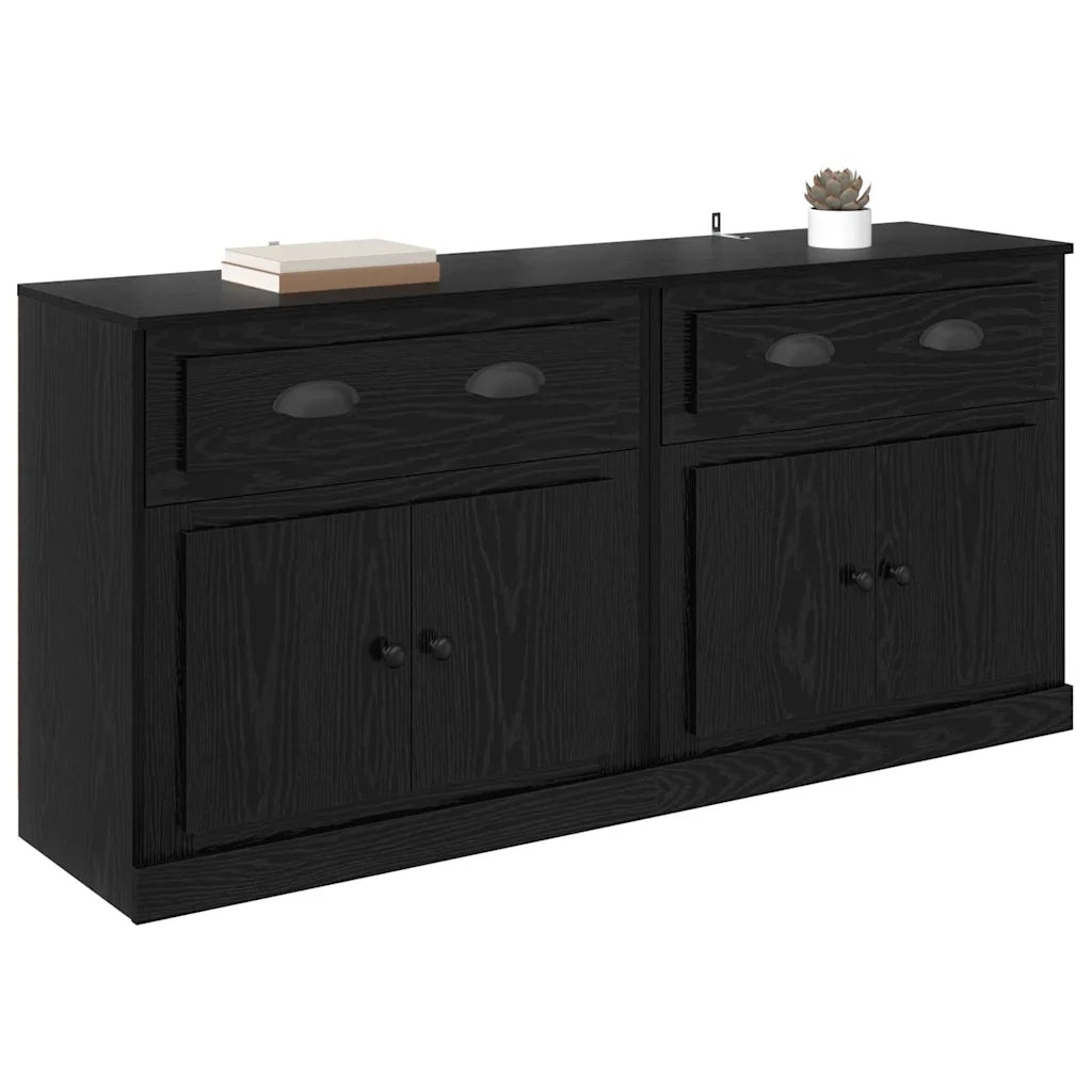 Credenza | Sideboards con cassetto 2 pcs Rovere Nero 70 x 35,5 x 67,5 cm