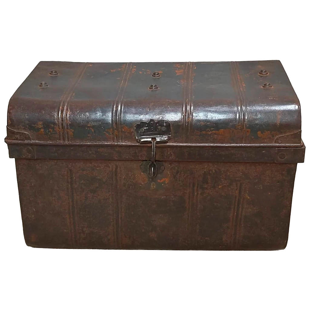 Valigia artigianale in metallo, 67x37x25h cm