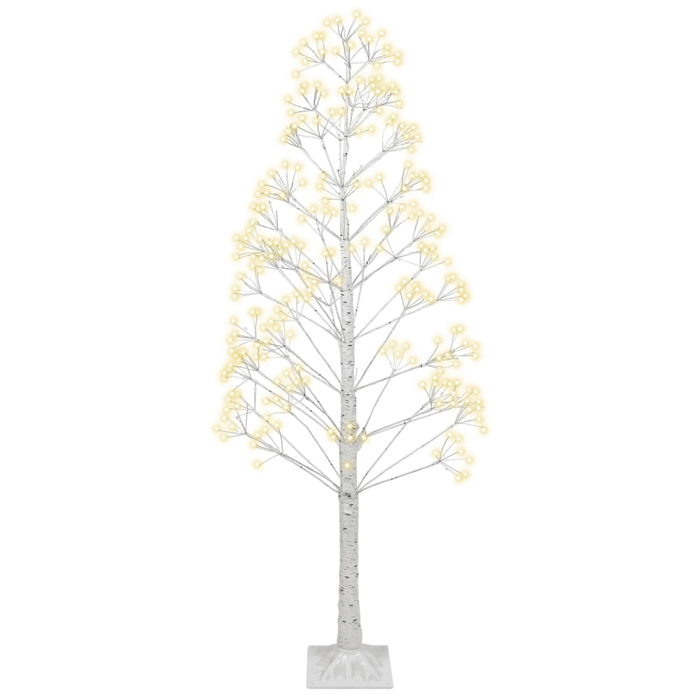 Albero di Natale Artificiale Bianco PE 180 cm Pre-Illuminato con luci LED per esterni e interni Stile Scandinavo