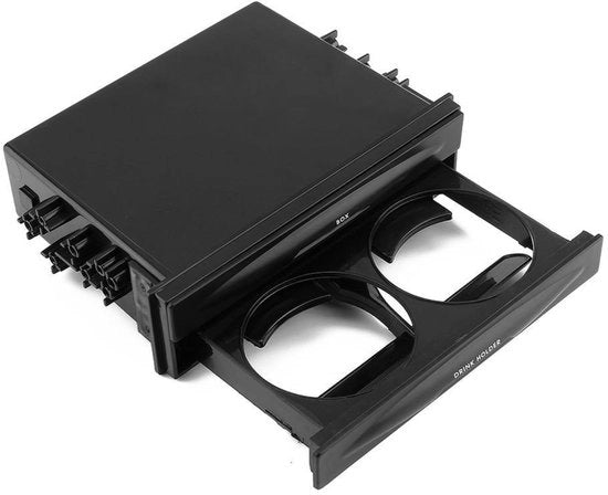 Contenitore per bicchieri universale - cassa di archiviazione a doppia lastra - contenitore per bicchieri automatico - adatto per la maggior parte delle auto - plastica - dimensioni 175x125x45 mm - contenitore per bicchieri per auto