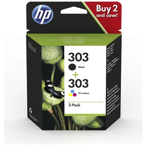 HP 303 2-PACK (3YM92AE) - BLACK + TRI-COLOR - CARTUCCIA ORIGINALE