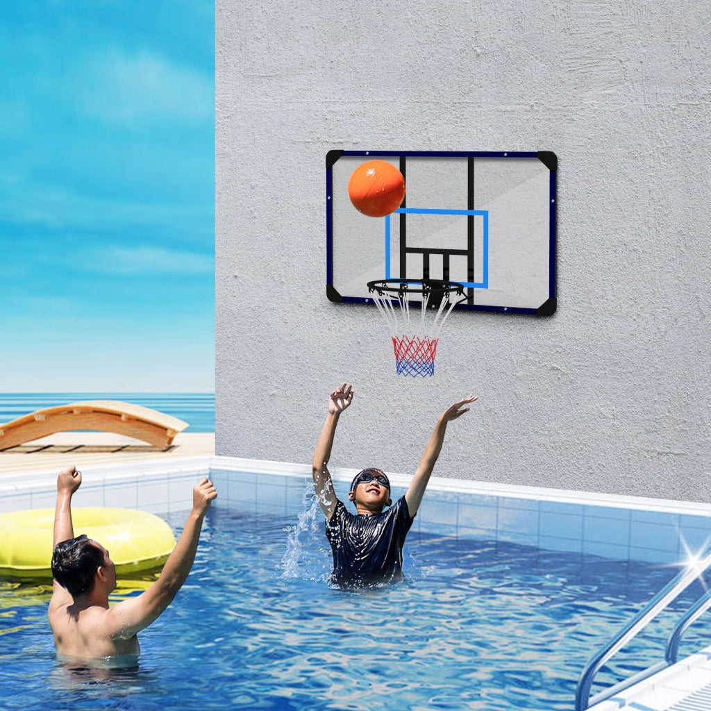 Canestro da Basket da Parete ¨C Xylo ¨C Rete Resistente, Telaio Acciaio Inox, 113x61x73 cm