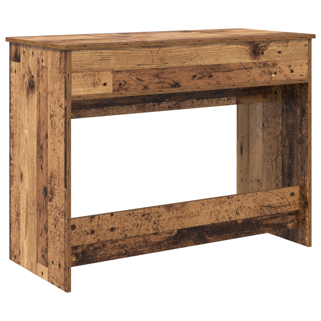 Toletta con specchio legno invecchiato 100x45x76 cm